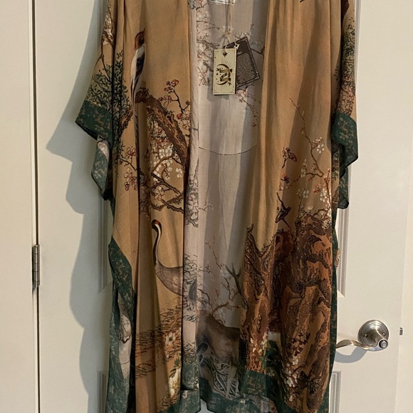 Market Of Stars Fable Bohemian Goddess Midi Kimono Brown - Picture 4 of 8